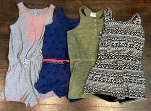 Girls Old Navy Cat & Jack Sleeveless Tank Romper Jumpsuit Lot L Large 10 12 - Picture 1 of 10