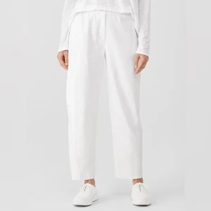 Eileen Fisher Cargohose Baumwolle Hanf Stretch Laterne weiß Größe 1X Fassbein - Bild 1 von 12