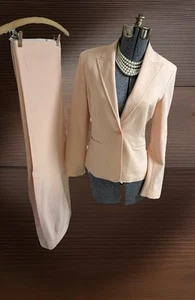 ANNE KLEIN Pant Suit Size 6 Two Piece Set Executive Salmon Color Real Pockets - Picture 1 of 24
