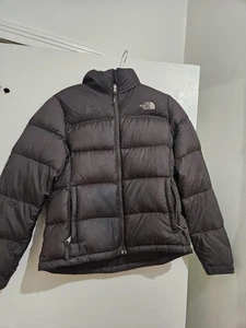 Women's The North Face 550 Full Zip Puffer Jacket Black Medium M Goose Down - Picture 1 of 13
