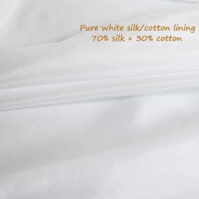 39 Inch X 55 Inch Natural silk/cotton fabric off white silk material for dress - Image 1 of 4