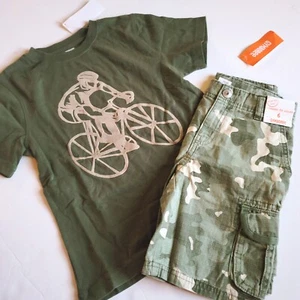 Gymboree Boys 6 Everyday Favorites Cyclist Tee Camouflage Shorts Set NWT 2015 - Picture 1 of 3
