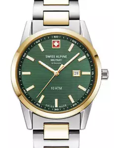 Swiss Alpine Military 7767.1144 Ladies Watch Argos two tone green 34mm 10ATM - Picture 1 of 5