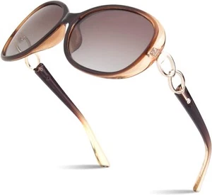 Sunier Sonnenbrille Damen A | klares braunes Gestell | Gläser mit Farbverlauf - Bild 1 von 5
