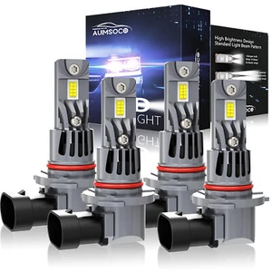 For GMC K1500 K2500 Suburban 1992-1999 White LED Headlight High Low Beam Bulbs - Picture 1 of 12