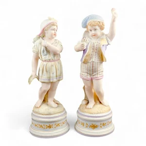 Pair Gräfenthal French style bisque figures Carl Schneider, The Fishers, c 1880 - Picture 1 of 18