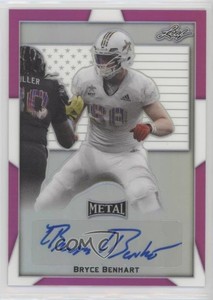 2019 Leaf Metal US Army All-American Bowl Flag Pink /6 Bryce Benhart Auto