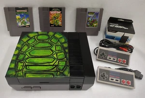 NES Nintendo Custom Hand Painted Console Turtle Shell/Bundle w/TMNT Games-Tested - Picture 1 of 10
