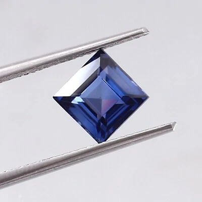 AAA Natural Impecable Zafiro Azul Ceilán Suelto Cuadrado Piedra Preciosa Corte 5x5 MM Foto 1 de 4