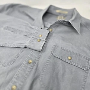 L.L. Camisa Bean Abotonada Grande Alta Para Hombre Manga Larga Ajuste Tradicional Azul Gris - Imagen 1 de 9