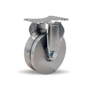 Hamilton 325 lbs Load Capacity Stainless Steel Rigid Caster - 4" x 1 3/8" - Picture 1 of 2