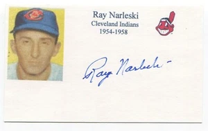 Ray Narleski Signed 3x5 Index Card Autographed MLB Baseball Cleveland Indians - Picture 1 of 2