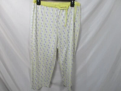 Nautica Womens Pajama Pants Small Sailboats White Elastic Waist Cotton Yellow - Image 1 of 4