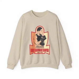 Sudadera Joe Louis Marrón Bomber Boxeo Campeón Vintage Cuello Redondo Sudadera - Imagen 1 de 9