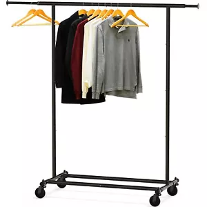 Simple Houseware Heavy Duty Clothing Garment Rack, Black - Picture 1 of 5