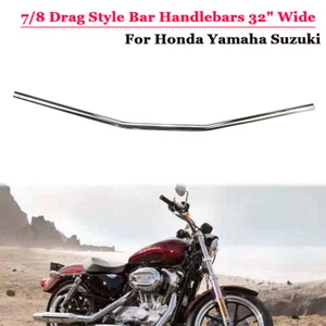 7/8" 22mm Motorcycle Handlebar Street/Off Road Drag Bar Chrome For Honda Harley - Picture 1 of 8