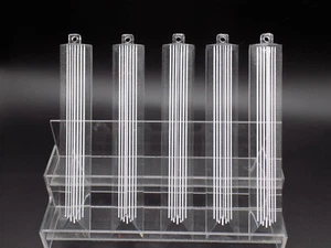 5 Vintage Lucite Acrylic Plastic Chandelier Three-Sided Prisms 5 lines- 8" long - Picture 1 of 6