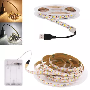 USB Battery TV Backlight LED Strip Lights Tape Cabinet Kitchen Background Light - Picture 1 of 14