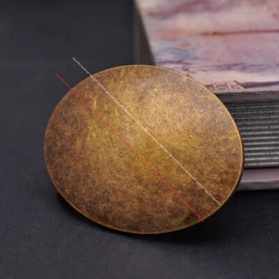 Hebilla de cinturón de cuero ovalada de vaquero occidental enchapada en latón vintage ajuste correa de 41 mm Foto 1 de 4