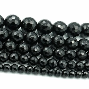 NELLYS Strang ONYX Perlen schwarz FACETTIERT GLANZ Edelsteine Perlen