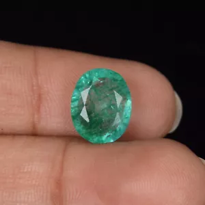 Pietra preziosa sciolta certificata taglio ovale verde colombiano naturale 3,50 carati DC-191 - Foto 1 di 4