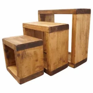  Nesting Tables | Reclaimed Timber Style | Solid Wood Furniture - Picture 1 of 5