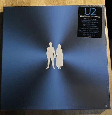 U2 Songs Of Experience Extra Deluxe Cyan Vinyl Boxset LP And CD Poster Newspaper - Image 1 of 4