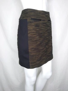 ann taylor loft skirt 2p 2 petite straight pencil above knee brown black - Picture 1 of 7