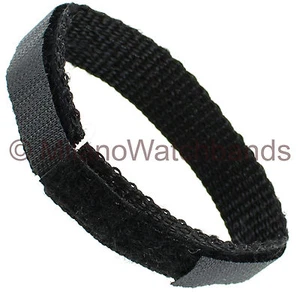 12mm Black Speidel Nylon Sports Wrap Ladies Watch Band Plain 630 - Picture 1 of 4
