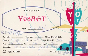 Rumänien, 1972, Vintage QSL-Karte - Funkamateur - Bild 1 von 2