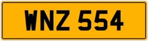 WNZ 554 W 3X3 DATELESS PRIVATE NUMBER PLATE WILL WIL WENDY WES WALT WAYNE WOLF - Picture 1 of 1