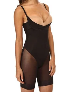 TC FINE INTIMATES Black WYOB Sheer Torsette Thigh Shaper Singlet Womens Sz XL - Picture 1 of 7