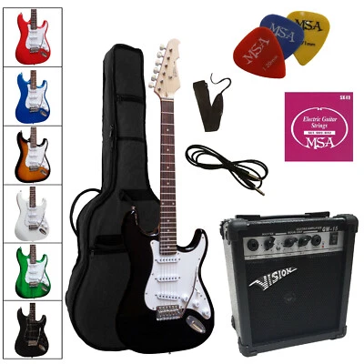 E-Gitarre im SET, Elektrogitarre ST5, FARBAUSWAHL, Verstärker GW15,Tasche,Saiten - Bild 1 von 4
