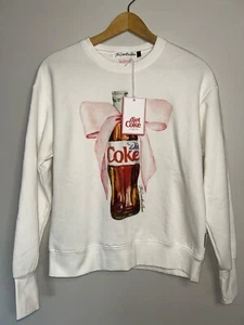 NEW! NWT THE LAUNDRY ROOM Diet Coke Bow Short Jumper Sweatshirt White Size XS - Picture 1 of 5