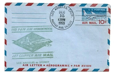 U.S. Air Mail First Flight Cover - Pan Am - Los Angeles to Sydney  Dec 15, 1959 - Image 1 of 2