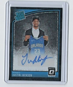 18-19 Optic 1 of 1 Fast Break Rated Rookie Signature Justine Jackson RC Auto - Bild 1 von 2
