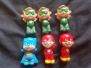 Collection of x6 Mini DC Super Hero Figurines Green Lantern Flash Batman 2.5"