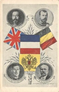 King George V Czar King Albert Belgium WWI Royalty 1910s Rare Vintage Postcard - Picture 1 of 2