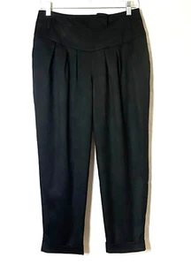 Reiss Hayden plissierte Bündchen kurze Hose Größe 6 schwarz spitz zulaufendes Bein gefüttert neu ohne Etikett - Bild 1 von 17
