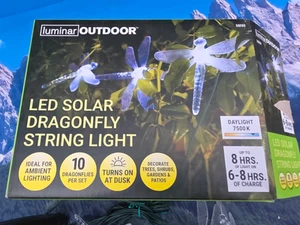 Luminar Outdoor Led Solar Dragonfly String Lights 10 timer New - Picture 1 of 10