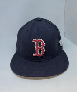 Boston Red Sox Hat New Era 59Fifty World Series 04 Blue Baseball Cap Hat 7 3/8 - Picture 1 of 8