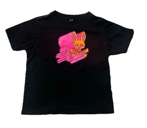 Psycho Bunny Graphic Pima Cotton T-Shirt Crew Tee Black Youth M 10/12 - Picture 1 of 11