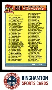 1991 Topps Baseball Card #656c Checklist 5 of - Picture 1 of 2