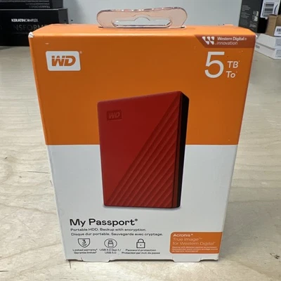 WD 5TB My Passport Portable External Hard Drive HDD-WDBPKJ0050BRD-WESN - Image 1 of 4