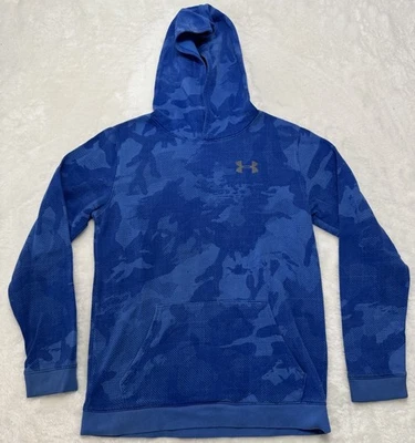 UNDER ARMOUR  Youth XL Long Sleeve Fleece Blue Camo Hoodie - Image 1 of 3