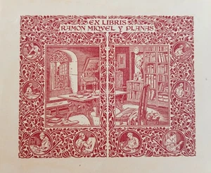 exlibris-JOSEP TRIADÓ (1870-1929)-Ramón Miquel y Planas-190 opus P1-MUY RARO - Imagen 1 de 1