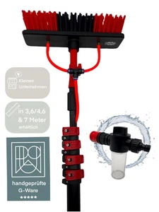 [G] Teleskop-Waschbürste 3,6m  / 4,6m / 7m Teleskop Waschbürste Reinigungsbürste - Bild 1 von 6
