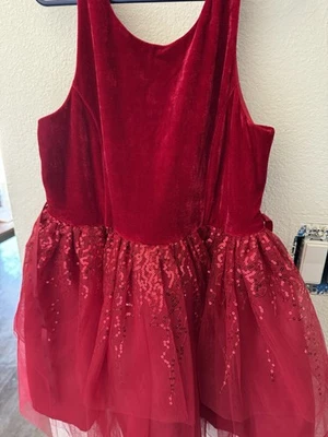 Niñas Rojo Lentejuelas Rojo Vestido de Vacaciones Talla 7/8 Nuevo Con Etiquetas  Foto 1 de 4