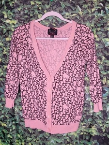 Hello Kitty Forever 21 Strickjacke Pullover Rosa Größe M Logo Knöpfe Damen - Bild 1 von 11