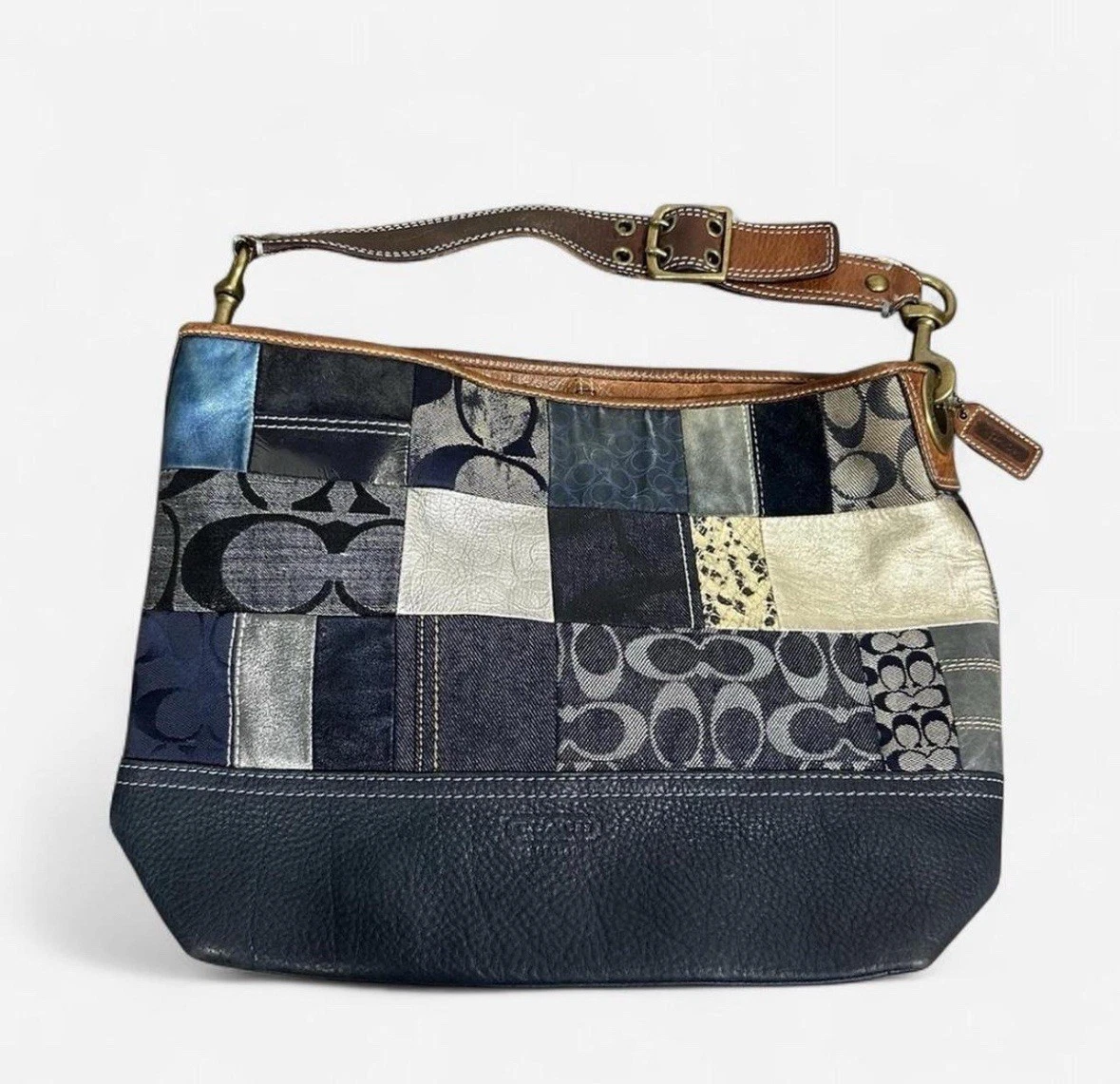 Coach Patchwork Denim Exterior Shoulder Bags Bags & Handbags for